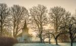 Tisselskog kyrka am Morgen